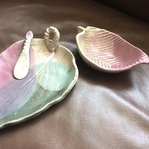 Handmade  Butter Dish and Condiment Bowl